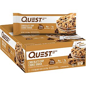 12-Count Quest Nutrition Chocolate Chip Cookie Dough Protein Bars $14.70 w/ Subscribe & Save