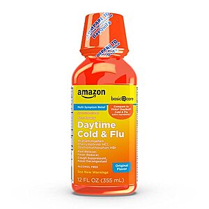 12-Oz Amazon Basic Care Daytime Cold & Flu Liquid $4.10 w/ S&S + Free S&H w/ Prime or $25+