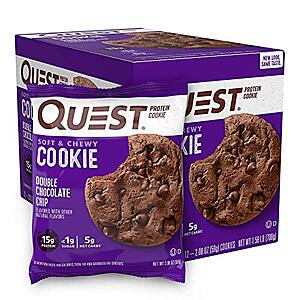 12-Count 2.08-Oz Quest Nutrition Protein Cookies: Double Chocolate Chip $14.10, Peanut Butter $13.20 w/ S&S + Free Shipping w/ Prime or on $25+