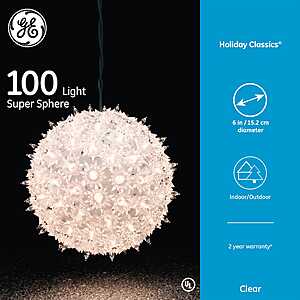 Select Michaels Stores: GE Holiday Classics 100-Light Super Sphere (Clear) $6 & More (Valid in-store only)