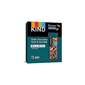 12-Pack 1.4-Oz KIND Bars (Dark Chocolate Nuts and Sea Salt) $3 + Free Shipping w/ Prime
