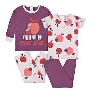 4-Pc Gerber Baby Girl & Toddler Girl Snug Fit Cotton Pajamas (Purple, Limited Sizes) $6.30 & More