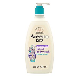 18-Oz Aveeno Kids Sensitive Skin Face & Body Wash w/ Oat Extract (Tear-Free & Hypoallergenic) $6.25 + Free Shipping w/ Prime or on $35+