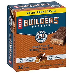 12-Pack 2.4-Oz CLIF Builders Protein Bars (Chocolate Peanut Butter) $10.35 w/ S&S + Free Shipping w/ Prime or on $35+