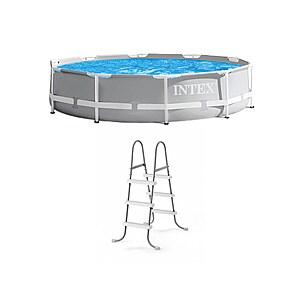 Intex 10' x 10' x 30" Metal Frame Round Above-Ground Pool with Filter Pump & Pool Ladder Bundle $179 at Lowe's w/ Free Store Pickup