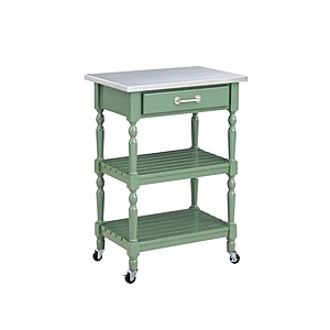 Boraam Carolina Green Kitchen Cart w/Stainless Steel Top (Equestrian Green) $77.94 & More + Free Shipping