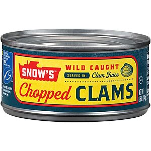 6-Pack 6.5-Oz Snow's Wild Caught Chopped Clams $6.50 w/ S&S + Free Shipping w/ Prime or on $35+