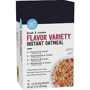 10-Count Happy Belly Instant Oatmeal (Fruit & Cream Variety Pack) $1.65 + Free Shipping w/ Prime or on $35+