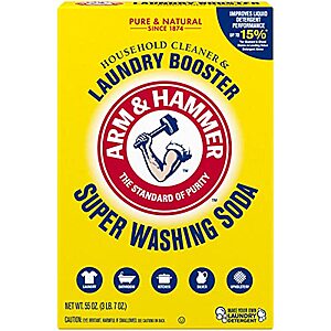 55-Oz Arm & Hammer Super Washing Soda Detergent Booster & Household Cleaner $3.75 w/ S&S + Free Shipping w/ Prime or $35+