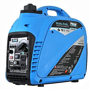 Pulsar 2,200W Portable Dual Fuel Quiet Inverter Generator w/ USB Outlet & Parallel Capability, CARB Compliant $379 + Free Shipping