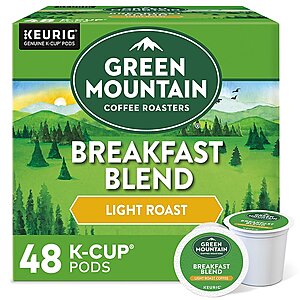 48-Count K-Cup Pods: Green Mountain Breakfast Blend, The Original Donut Shop & More $20 or less + Free Shipping