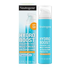 1.7-Oz Neutrogena Hydro Boost SPF 50 Hyaluronic Acid Facial Moisturizer $10.85 w/ S&S + Free Shipping w/ Prime or $35+