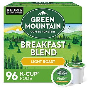 96-Count Coffee K-Cups: McCafe Premium Roast (Medium Roast), Green Mountain Breakfast Blend (Light Roast) & More $35 & Free Shipping