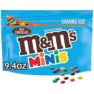 9.4-Oz M&M's Mini Chocolate Candies (Milk Chocolate) 2 for $4.05 at Walgreens w/ Free Store Pickup on $10+
