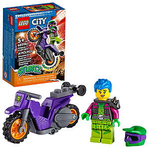 14-Piec LEGO City Stuntz Wheelie Stunt Bike 60296 Building Set $3.60  + Free S&H w/ Walmart+ or $35+