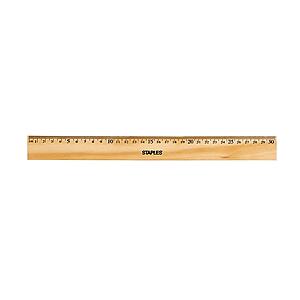 Staples 12" Wood/Brass Double Edge Ruler $0.22 + Free Shipping