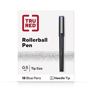 12-Pack TRU RED Rollerball Pens (Blue, Extra Fine Point) $6.20 + Free Shipping