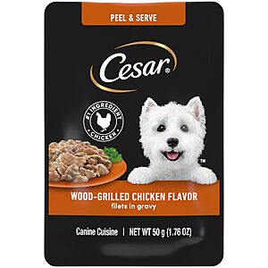 20-Pack 1.75-Oz Cesar Filets in Gravy Wet Dog Food (Wood-Grilled Chicken, Filet Mignon & More) $13.80 w/ S&S + Free S&H w/ Prime or $35+