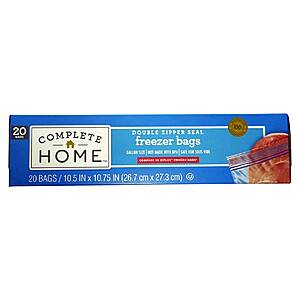 Walgreens Complete Home Food Storage Bags (20-Ct Gallon Storage or 20-Ct Quart Freezer) 3 for $2.55 & More + Free Pickup on $10+