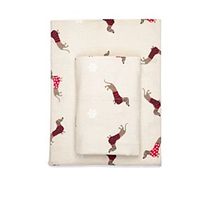 4-Piece Flannel Cotton Sheet Sets: Queen $26, King $29.50 (Moose, Dog w/ Sweater) + Free Shipping