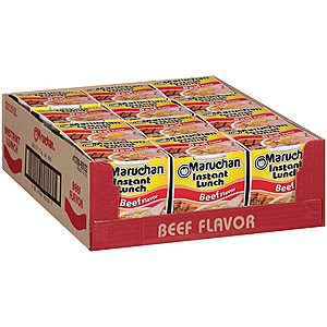 12-Pack 2.25-Oz Maruchan Instant Lunch (Beef or Chicken) $3.35 & Free S&H w/ Prime or $25+