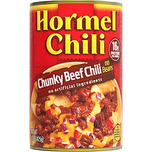12-Pack 15-Oz. Hormel Chili Chunky Chili (No Beans) $18