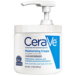 Sam's Club Members, 2 pack (12oz) CeraVe Daily Moisturizing Lotion or Gentle Hydrating Facial Cleanser, $12.98, 19oz Moisturizing Cream with Pump, $11.48, free shipping