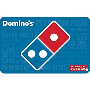 $50 eGift Cards (Email Delivery): Dominos or Buffalo Wild Wings $42.50 each + Earn 4x Fuel Points