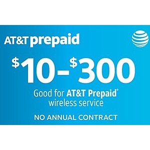 AT&T Prepaid or Cricket Wireless Prepaid Refill Cards (Email Delivery) 12% Off + Earn 4X Fuel Points