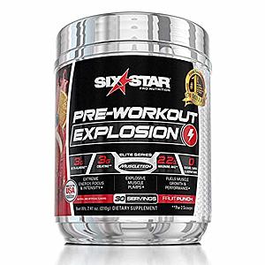 Six Star Explosion Pre Workout, 30 servings, Fruit Punch $9.67 with Subscribe and Save