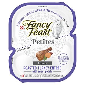 12-Pack 2.8oz. Purina Fancy Feast Gravy Wet Cat Food (Turkey & Sweet Potato) $7.55 w/ Subscribe & Save