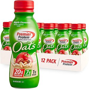 12-pack Premier Protein with Oats 20g Protein Shakes (11.5 fl. oz. Bottles) $14.88