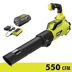 Select Stores: Ryobi 40V Brushless Jet Fan Blower w/ 4.0 Ah Battery & Charger $100 In-Store Purchase Only