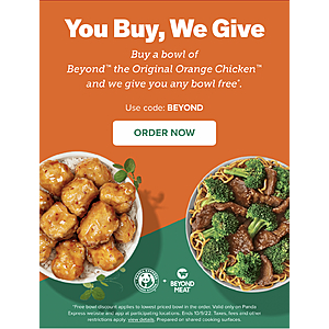 Panda Express: Free Bowl with Purchase of Beyond™ Orange Chicken Bowl - $9.05