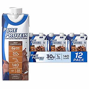 12-Pack 11-Oz Pure Protein Complete Ready to Drink Protein Shake (Strawberry) from $11.90 w/ S&S + Free Shipping w/ Prime or on orders over $25