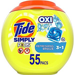 55-Count Tide Simply Pods + Oxi Laundry Detergent Pods (Refreshing Breeze) $8.82 w/ S&S + Free Shipping w/ Prime or on orders over $25