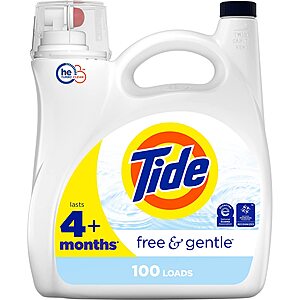 146-Oz Tide Laundry Liquid Detergent (HE Compatible): Original, Ultra Oxi or Free & Gentle $15.94 w/ S&S + Free Shipping w/ Prime or on orders over $25