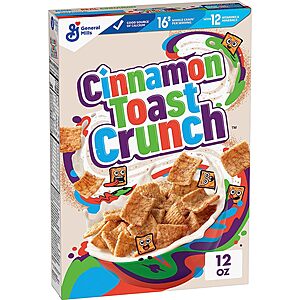 12-Oz Cinnamon Toast Crunch Breakfast Cereal $2 + Free Shipping w/ Prime or on orders over $35