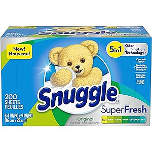 200-Count Snuggle Plus SuperFresh Fabric Softener Dryer Sheets (Original) $4.62 w/ S&S + Free Shipping w/ Prime or on orders over $35