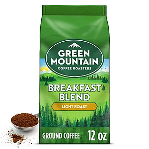 12-Oz Green Mountain Ground Coffee Breakfast Blend (Light Roast) $3.15 w/ S&S + Free Shipping w/ Prime or on orders over $35