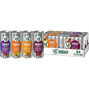 24-Pack 8-Oz V8 +ENERGY Energy Drink (Variety Pack) $12 w/ S&S + Free Shipping w/ Prime or on orders over $35