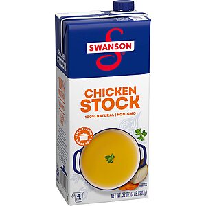 32-Oz Swanson 100% Natural Chicken Stock $1.87 w/ S&S + Free Shipping w/ Prime or on orders over $35