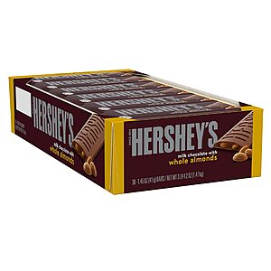 36-Pack 1.45-Oz Hershey's Milk Chocolate w/ Almonds Bars $19.75 w/ S&S + Free Shipping w/ Prime or on orders over $35
