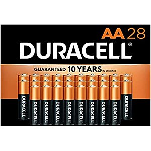 28 count Duracell - CopperTop AA Alkaline Batteries - Long Lasting, All-Purpose Double A Battery for Household and Business: $12.32 or lower