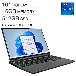 Lenovo LEGION 5i Pro 16" Gaming Laptop - 11th Gen Intel Core i7-11800H - 165Hz 2560 x 1600 Display - Storm Gray - Windows 11 - $999.99
