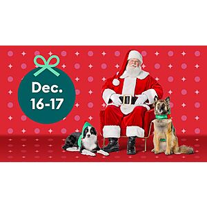 PetSmart Free Santa Photos & more.   December 16th &17th