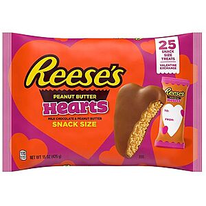 Reese's Milk Chocolate Peanut Butter Valentine Hearts 15.0oz Bag  $2.80 @ Walgreens