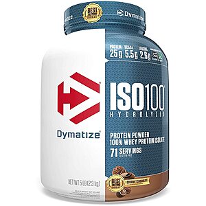 5-Lbs Dymatize ISO100 Hydrolyzed Protein Powder (Various Flavors) $38.75 w/ Subscribe & Save + Free S&H
