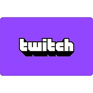 Gift Card Sale: $50 Twitch eGift Card $40 & More (Email Delivery)