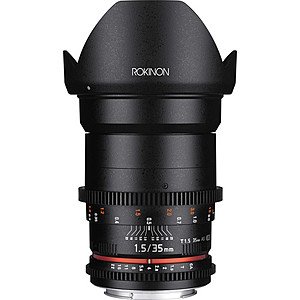 Rokinon 35mm T1.5 Cine DS Lens (Canon EF Mount/Sony E-Mount/ Micro Four Thirds Mount) $399 + F/S